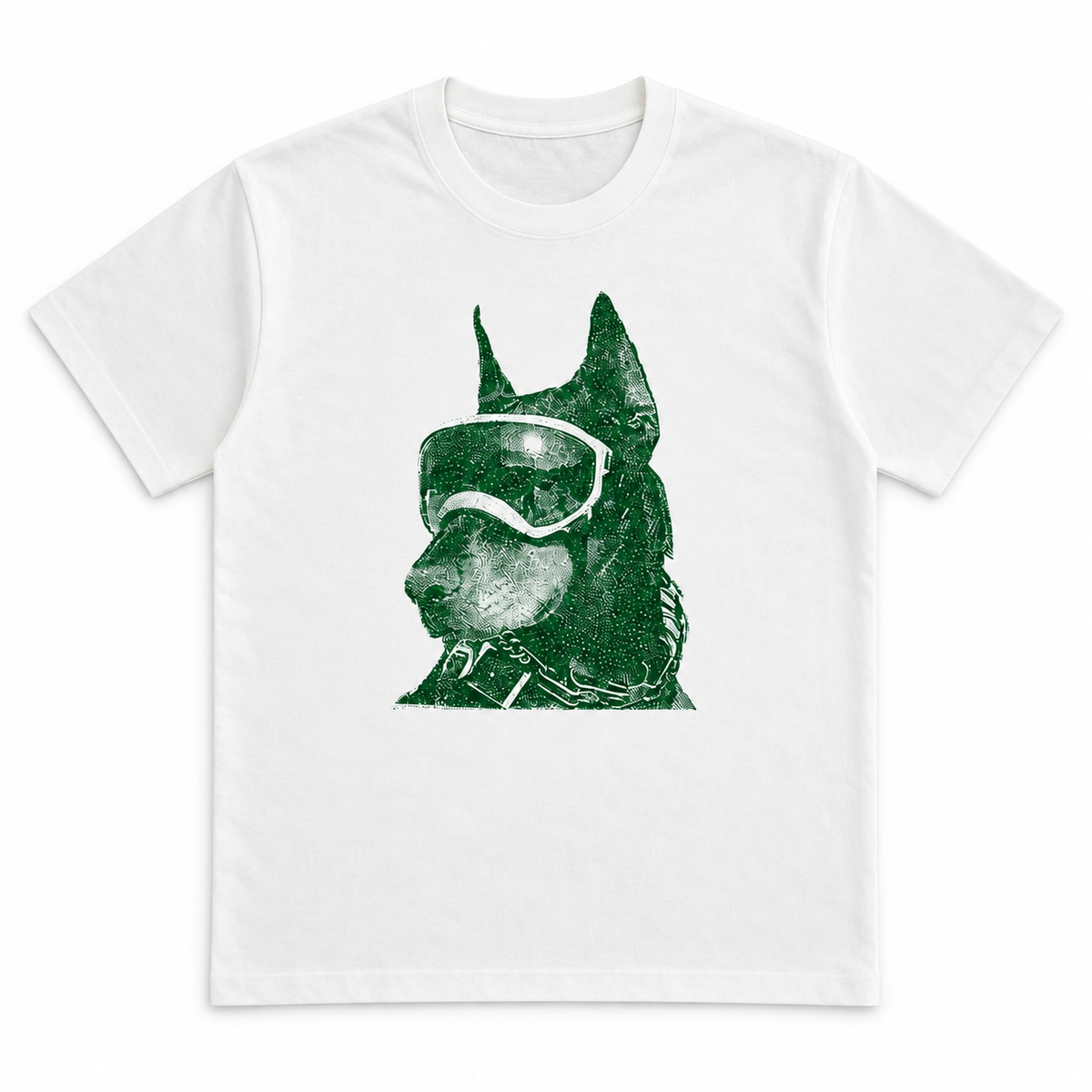 Green Dog Tee on a plain white background