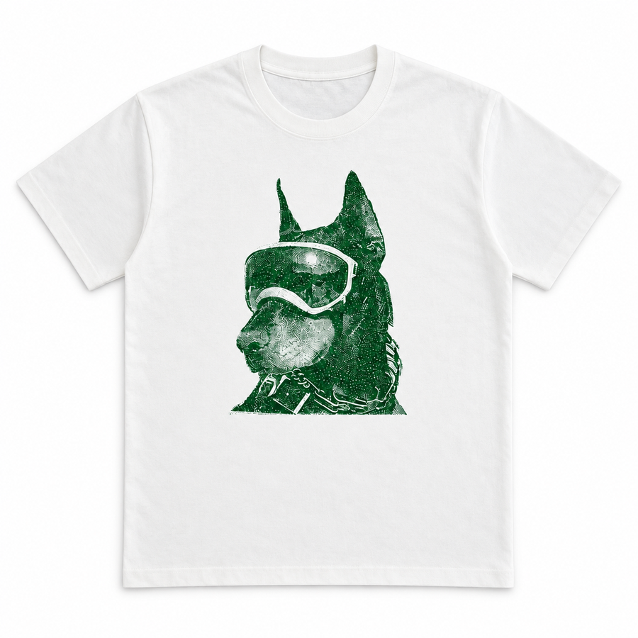 Green Dog Tee on a plain white background